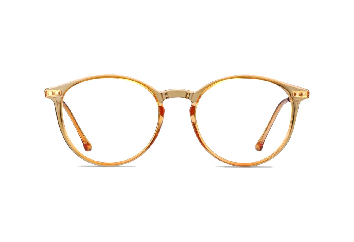 Honey keyhole round acetate frame.